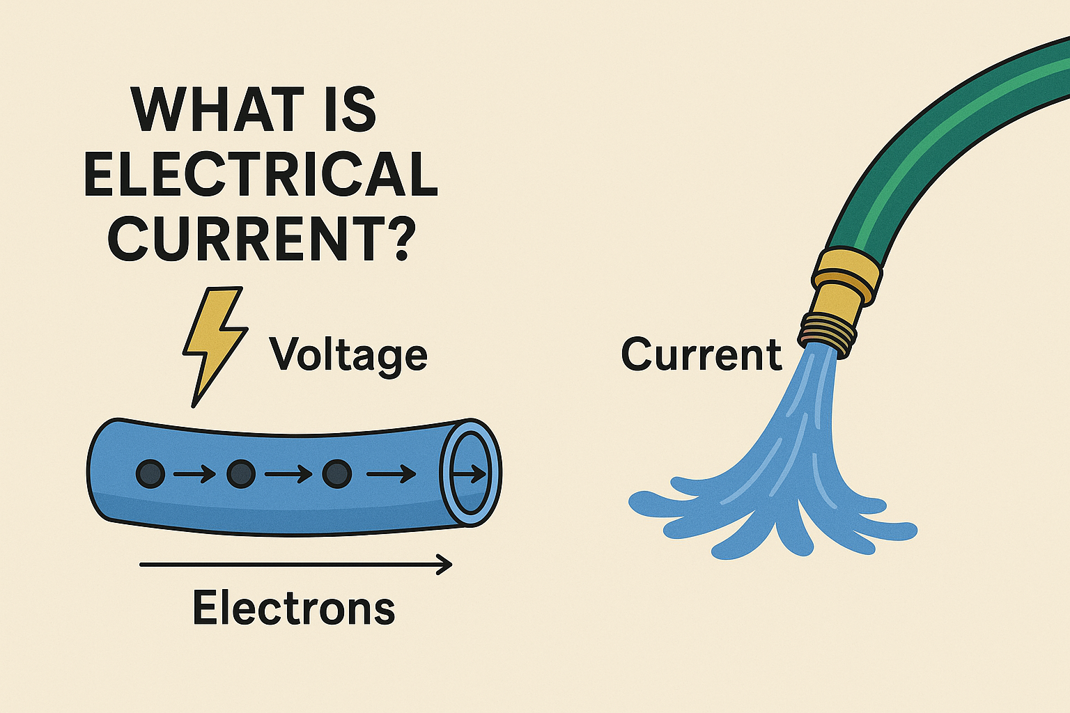 What Is Electrical Current? Simple Explanation for Beginners (Water Hose Analogy)