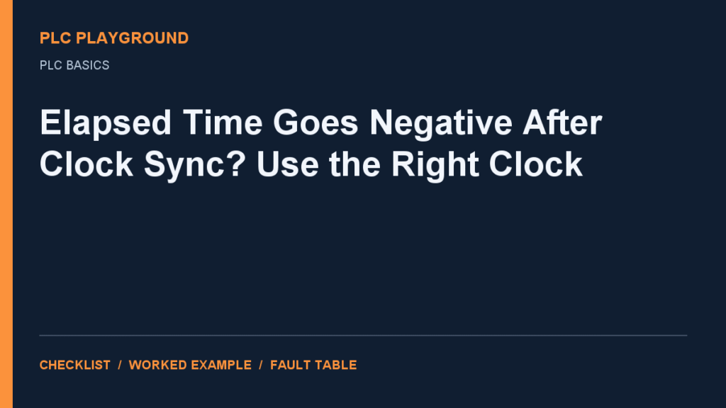 Plc elapsed duration wall clock monotonic time — PLC Playground troubleshooting guide