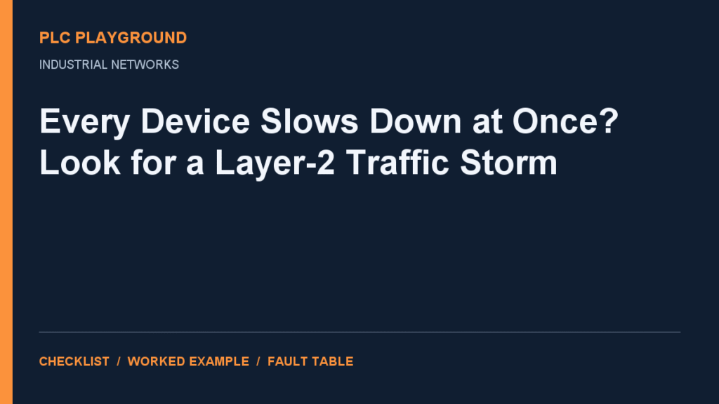 Industrial ethernet broadcast storm diagnostic evidence — PLC Playground troubleshooting guide