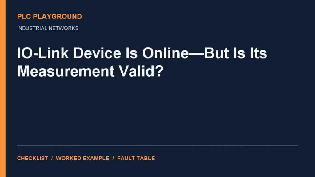 IO-Link process data validity online sensor - PLC Playground troubleshooting guide