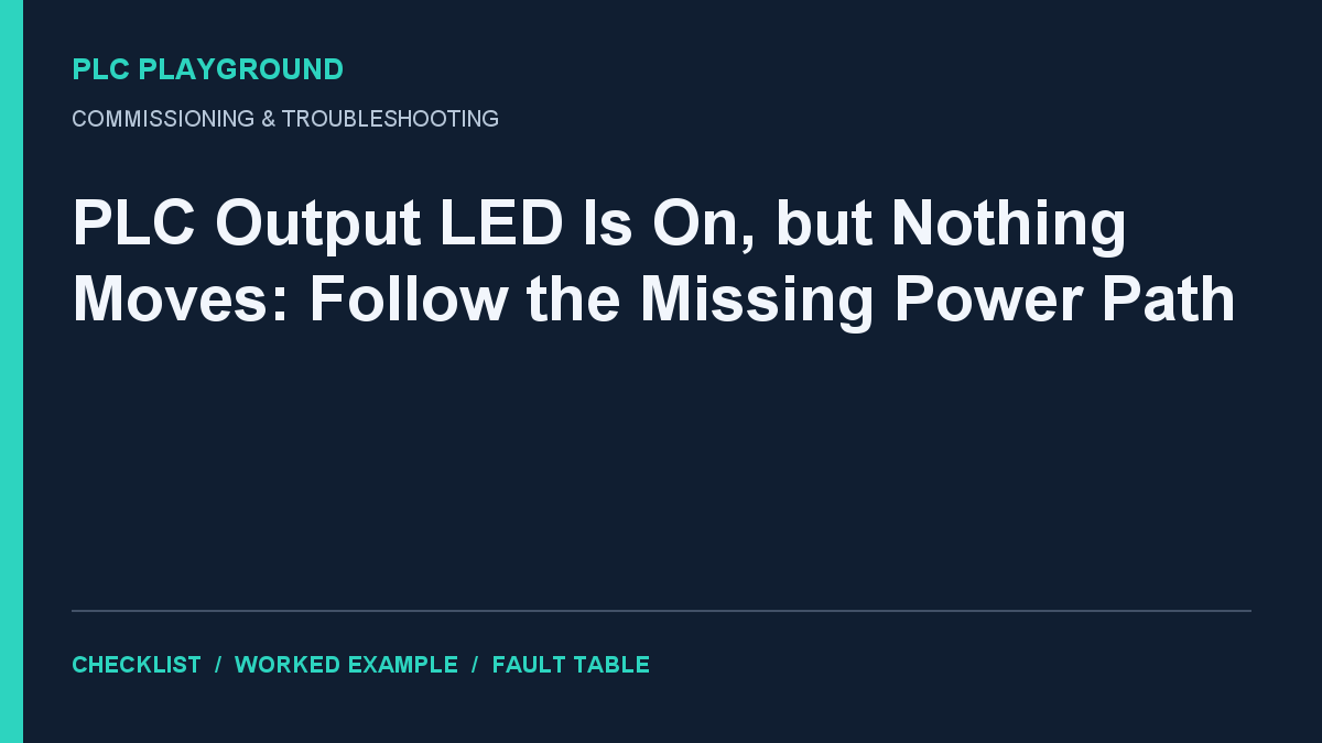 PLC Output LED Is On, but Nothing Moves: Follow the Missing Power Path